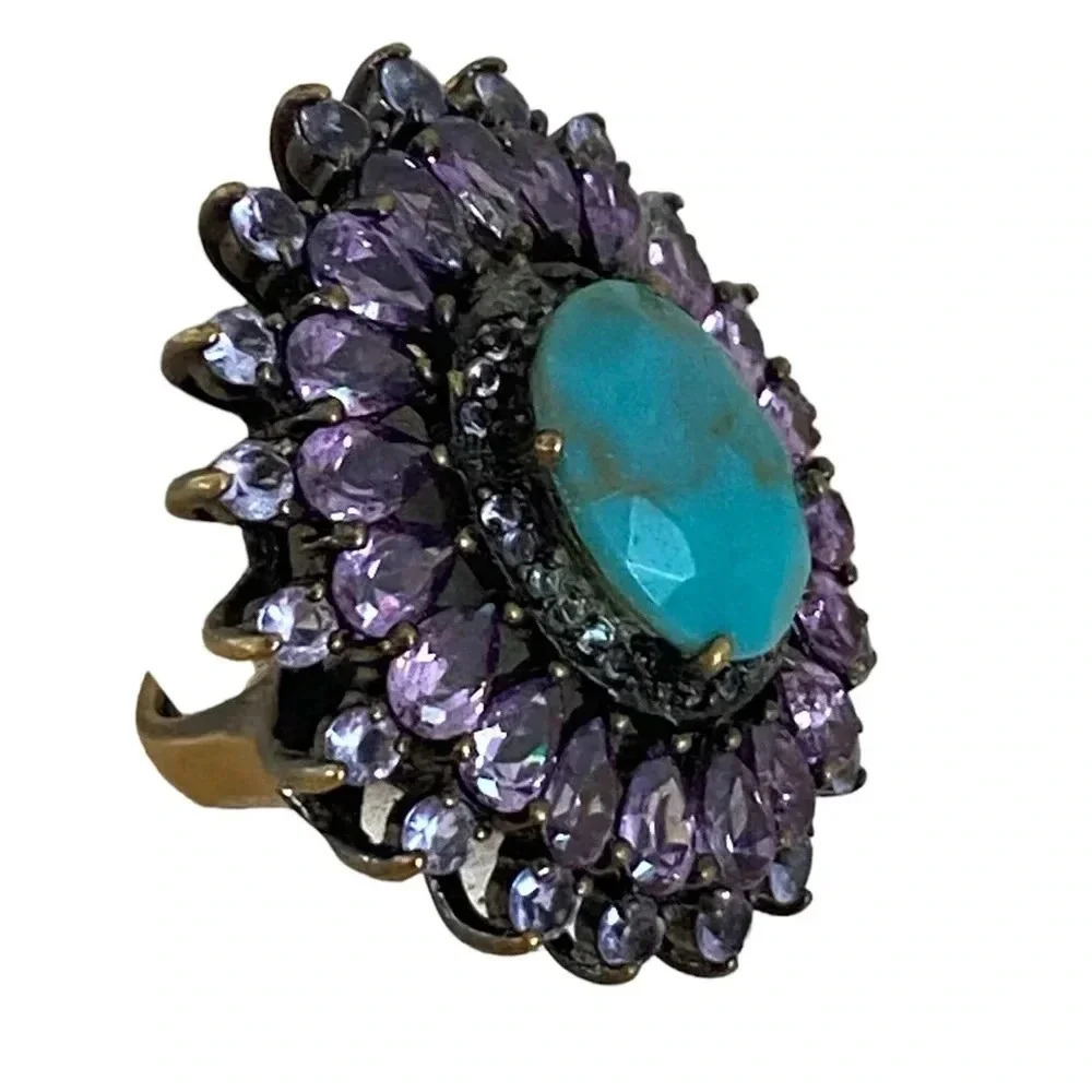 Womens Costume Statement Rhinestone Cocktail Ring